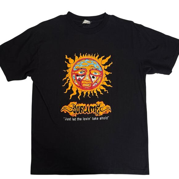 Sublime Band T-Shirt Black Sun Logo Just Let the Lovin Take Ahold Ska Punk - Picture 9 of 11